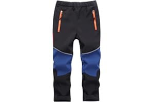Machbaby Kinder Softshellhose Gefüttert Thermohose mit Reflektor Wasserabweisend Winddicht Atmungsaktiv Herbst Winter Jungen Mädchen Wandern Trekkinghose Funktionshose