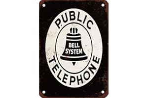 Keviewly Bell System - Cartel de metal para teléfono público (20 x 30 cm)