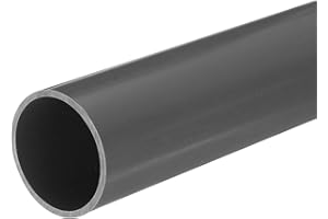 QUARKZMAN PVC Rohr, Durchmesser 36mm Länge 200mm Rund Kunststoffrohr für Garten, Aquarium, Wasserleitung, Kabelkanal, lüftungsrohr (Hellgrau)