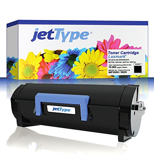 jetType Toner ersetzt Lexmark 60F2H00 (602H) für MX310dn / MX410de / MX511de / MX611de / MX510de / MX611dhe, schwarz, 10.000 Seiten