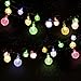 Produktbild LED Solar Lichterkette Kristall Kugeln 4.5 Meter 30er Mehrfarbig, Mr.Twinklelight Außerlichterkette Deko für für Garten, Bäume, Terrasse, Weihnachten, Hochzeiten, Partys, Innen, Der abstand zwischen zwei leuchten 10 CM. [Energieklasse A++]