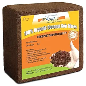 GATE GARDEN Soilless Media Coco | Cocopeat (4kg) Coconut Coir Brick/Block - Cocopeat for Home Garden and Plants