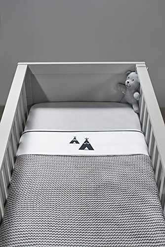 Jollein 516-511-65088 Baby Strickdecke Heavy Knit hellgrau 75×100 cm - 3