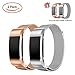 Produktbild Armband für Fitbit Charge 2, Fitbit Unisex Armband Zur Replacement Wrist Band Watchband Fitness Strap Uhrenarmband Ersatzband mit Metallschließe (Silber + Roségold, S: 5.5 '' - 8.1 ''(inch))