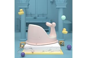 MCHERRY Whale Shape Baby Bath Seat with 4 Suction Cups - Shower Chair for Babies 6-36 Months, No Dirt Hided (Pink)