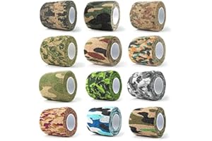 VIENTIANE Vendaje cohesivo,12 Vendajes Elásticos Adhesivos Adhesivos Para Camuflaje de La Pegatina de Bicicleta de Caza (C)