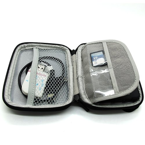 Stoßsichere schwarze Schutzhülle / Hardcase/Tasche / Festplattentasche für 2,5” WD Western Digital Elements External My Passport Essential HDD tragbare, externe Festplatte - 7