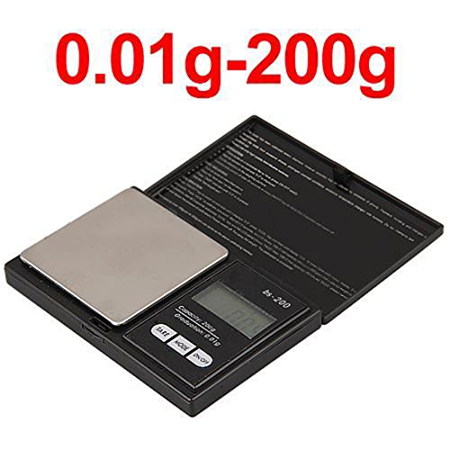 Mini Digital Waage mit LCD Display, Elektronische Elite Digital Taschenwaage 200 x 0,01 g, Miniwaage 200g, Mini Digital Waage