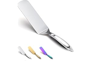 Evanda Grillspachtel Edelstahl, Teppanyaki Spatel, Grillzubehör, hitzebeständig und schmelzt nicht, ideal für Outdoor BBQ, Teppanyaki, Camping