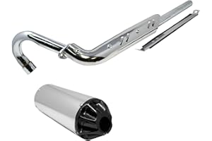 DCO TUBO DE ESCAPE + SILENCIADOR PARA DIRT BIKE PIT BIKE 49cc (Negro)