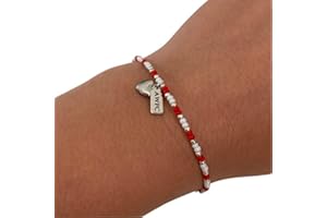 Beadlet Arsenal Women's Football Club Fan Beaded Bracelet With Tag & Heart Charm WSL Gift for Women Girl Supporters