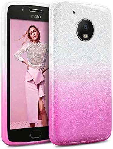Moto G5 Plus Case, TheBlingZ.® Sparkle Premium Hybrid Glitter Bling Bling TPU phone Case Cover For Motorola Moto G5 Plus - Pink Shading