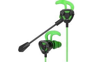 HSHDUTI Gaming Headset, PC Gaming Headset In-Ear Gaming Headphones with Dual Mic for PS4 PC Xbox One Laptop Mac Green #1