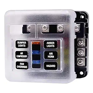 Fansport 6-Way Fuse Block 5A 10A 15A 20A Fuse Holder Car Fuse Box with LED Indicator