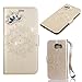 Price comparison product image ShinyCase Glitter Leather Cover for Samsung Galaxy S7 edge /G935 3D Bling Diamond Crown Design Gold PU Leather Bookstyle Cover Embossed Mandala Flower Soft PU Leather Notebook Wallet with Kickstand