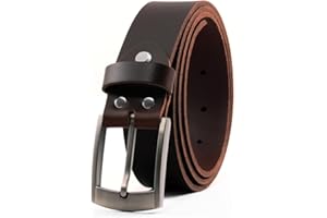 Fa.Volmer Cintura pelle di bufalo da uomo e da donna in nero e marrone/larga 35 mm e accorciabile / #Jens-35mm