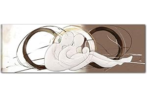 I Colori del Caribe QUADRO DIPINTO A MANO RAPPRESENTAZIONE DELLA FAMIGLIA QUADRI MODERNI MARRONE BEIGE CAPEZZALE CAMERA DA LETTO SALONE UFFICIO ALTA QUALITA’ MADE IN ITALY - AMARE