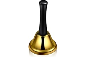 ACOORUITENG Handglocke Klassische Hand Glocke Tischglocke Service Bell Handklingel Rezeptionsglocke für Schule, Abendessen am Empfang, Hotelservice, Meditationsgebet