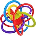 INCARNATION Sensory Baby Teether Tube Ball Loop Toy Sensory Teething Toys for Babies Baby teether, Soothe Teething with Rattle 3-12 Months