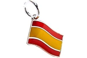 Inmaculada Romero IR Colgante plata Ley 925m esmaltado 13mm. bandera España rojo amarillo