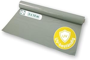dm-folien gmbh Baufolie I Opake & reißfeste Allzweckplane aus Polyethylen I Wasserfeste Schutzfolie für Abdeckungen im Innen- & Außenbereich (100 My, 3 x 10 m)