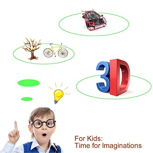 JOYGEEK 3D Stift Filament zum Nachfüllen, 3D Doodler Filamente PLA/1,75 mm, 10er-Pack Filamente enthält 2 im DUNKELN LEUCHTENDE Farben mit 10 Blatt 3D Stiftschablonen – echte Papierschablonen. - 6