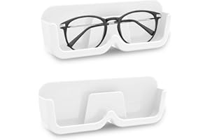 LongHoneySong 2 Stück Brillenhalter Wand Sonnenbrillen Aufbewahrung Brillenaufbewahrung Brillen Aufbewahrungsbox Sonnenbrillen Etui Auto Weiß(2 Pack)