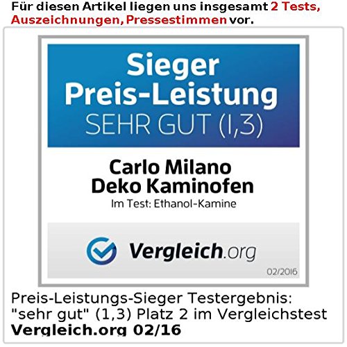 Carlo Milano Deko-Kaminofen Bio-Ethanol aus Edelstahl für Wand & Boden - 5