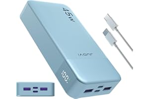 Banco de energía JUOVI Carga rápida, 20000mAh 45W Cargador portátil, Samsung Super Carga rápida con Pantalla LED Cargador de teléfono portátil, USB C Power Bank para MacBook, para iPhone 15 14 13 Pro