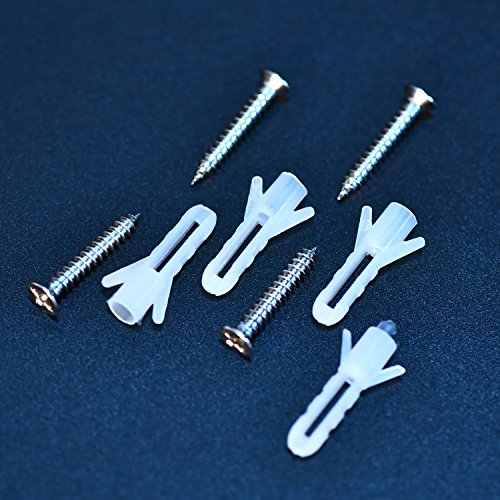 Shappy 2 Set (8 Stück) Federbelastete Spiegelaufhängung Clips Set Ungerahmte Spiegelhalterung Spiegelhalter Clip mit Rawl Plugs und Schrauben - 5