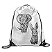 Produktbild Elephants and Rabbits Gym Drawstring Backpack Unisex Portable Sack Bags