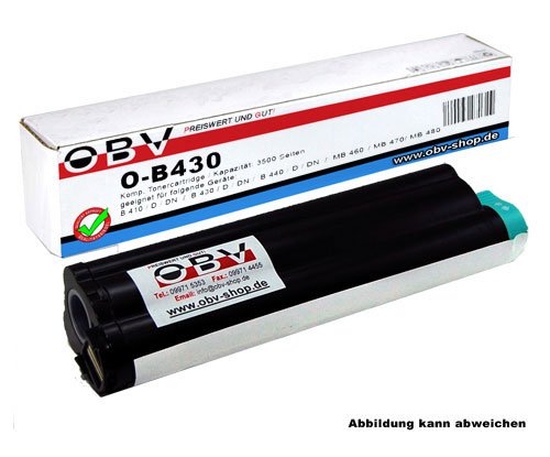 OBV B430 kompatibler Toner ersetzt OKI 43979202 , Kapazität 7000 Seiten , schwarz
