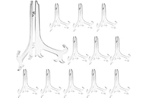 TINCOGO Plastique Transparent chevalets ou plaque de support/Supports pour photos ou autres articles sur les mariages, décoration de la maison, anniversaires, des Tables (lot de 12) - claire - 4 inch(12 pack)