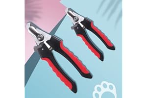 HUMRA LONDON Dog & Cat Pets Nail Clippers and Trimmers Professional Pet Nail Clipper Grooming Tool for Thick Nails Easy-to-Cut Pets Nail Cutter with Free Nail File for Large and Small Animals (Large, Red)