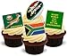Produktbild RUGBY WELTMEISTERSCHAFT SÜDAFRIKANISCHE MISCHUNG - 12 essbare hochwertige stehende Waffeln Kuchen Toppers - RUGBY WORLD CUP SOUTH AFRICA MIX