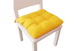 PETTI Artigiani Italiani - Cuscini per Sedia Cucina, Set 6 Cuscini per Sedie Cucina, Coprisedie Cucina in Cotone con Laccetti, Giallo, 100% Made in Italy