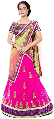 Aagaman Fashions Faux Georgette Wedding Lehenga Saree(AFTSSF5617_Pink)
