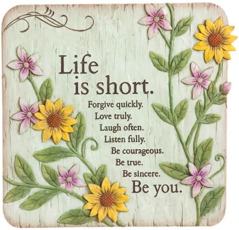 Life Is Short Wishgivers Inspirational Garden Stone