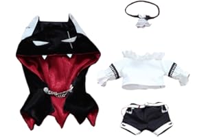 niannyyhouse 10 cm 20 cm ubrania dla lalek szal muszka koszula spodnie paski kostiumy demon pluszowe akcesoria do przebierania lalek (czarny, 20 cm)