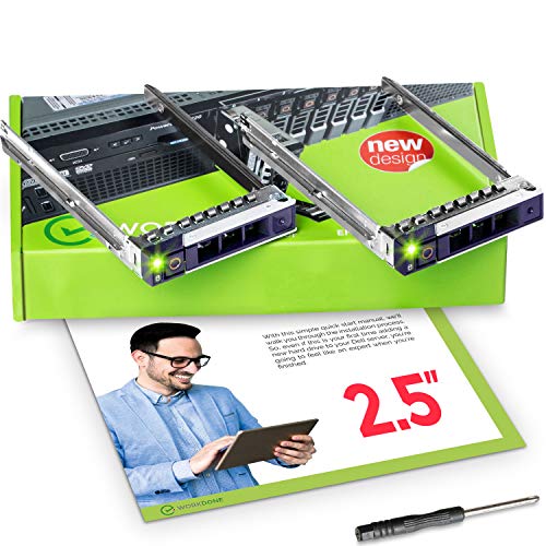 WORKDONE Paquete 2 Portaunidades Caddy 2.5" para DELL PowerEdge -14.ª G. R440 R640 R740 R740xd R840 R940 R7425 DXD9H - SSD SAS NVMe Bandeja de Rail - Soporte Conexión en Caliente - Fácil Instalación