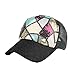 Produktbild VENMO Mode Frauen Männer Einstellbare Bling Baseball Cap Hut Splice Pailletten Mesh Cap Schatten Pure cotton Personality Retro Embroidered Snapback Baseball Cap Patch Visor Trucker Hat (Black)