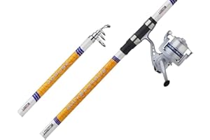 Mitchell Juego de caña de neurona Unisex para Adultos, con señuelos, Combo de Pesca Listo para Usar, Blanco/Plateado/Naranja