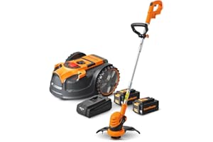 Lawnmaster Robot tosaerba autonomo 24 V senza fili perimetrali, il robot più semplice sul mercato + taglio bordi 24 V e 2 batterie.