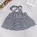 Koly 1Set Baby Girls Clothes Summer Infant Outfit Stripe Backless Dress+ shorts (24M)