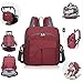 Produktbild MiniGreen Multifunktionale Wickeltasche Rucksack für Mutter Wasserdichte Wickelrucksack Tasche Große Reisetasche mit Wärme Dämm Beutel,Kinderwagen-haken,Sicherheitsseil,Wickelunterlage,USB - Rot