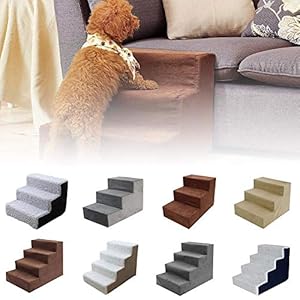 Escaleras para Perros 4 Peldaños, Desmontable Escaleras Perros, Mascotas Comfort Escaleras Escalera Esponja para Perros Y Gatos, Escalada Sofá O La Cama