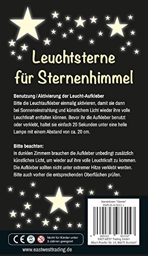 281 Leuchtsterne für Sternenhimmel, Wandsticker, fluoreszierend und im Dunkeln leuchtend - 2