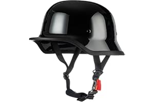 ACLFFSHOP Vintage Deutsche Motorrad Halbhelme mit ECE, Jethelm Retro, Chopper Helm, Scooter-Helm, Fahrradhelm, mit Herausnehmbares Innenfutter und Schnellverschlussschnallen M~XXL 57~64CM