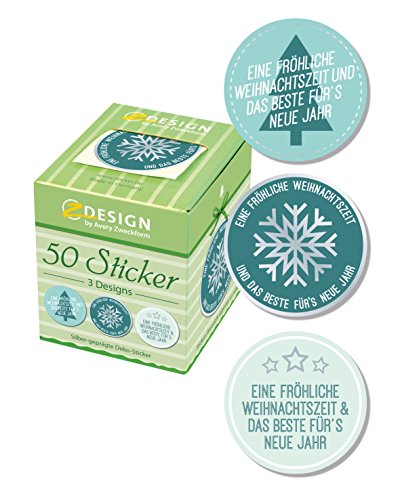 AVERY Zweckform 56863 Sticker auf Rolle, Fröhliche Weihnachtszeit, (38 mm, im Spender) 50 Aufkleber AVERY Zweckform 56863 Sticker auf Rolle, Fröhliche Weihnachtszeit, (38 mm, im Spender) 50 Aufkleber