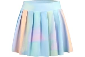 Bezioner Girls Tennis Skirt with Shorts,Golf Skort with Dual Pockets Pleated Skirt Skater Mini School Skirt